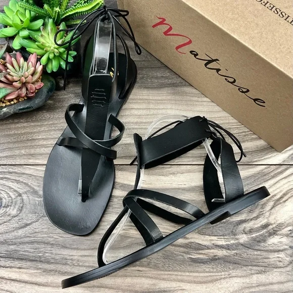 NIB Matisse Sunnie Gladiator Leather Sandal Black - Picture 3 of 16